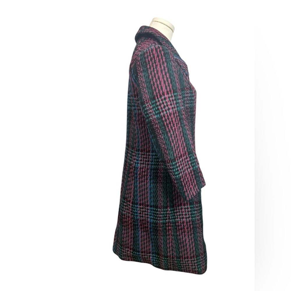 Plenty By Tracy Reese Anthropologie Plaid Peacoat Coat Size Small Midi Length - Picture 3 of 12